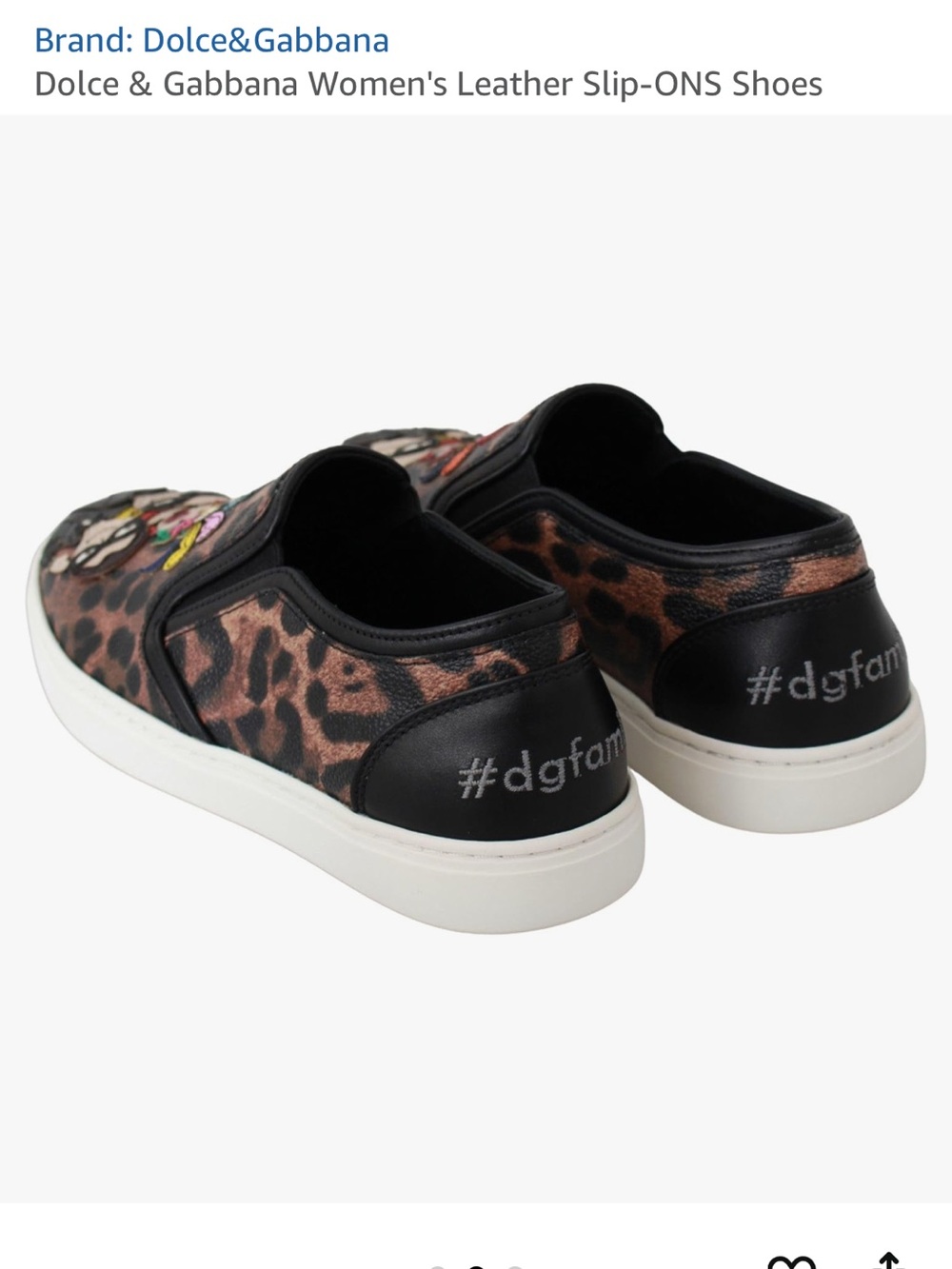 AUTHENTIC Dolce & Gabbana DG Family Leopard Print Slip Ons Made in Italy EU 36.5 - Picture 3 of 4